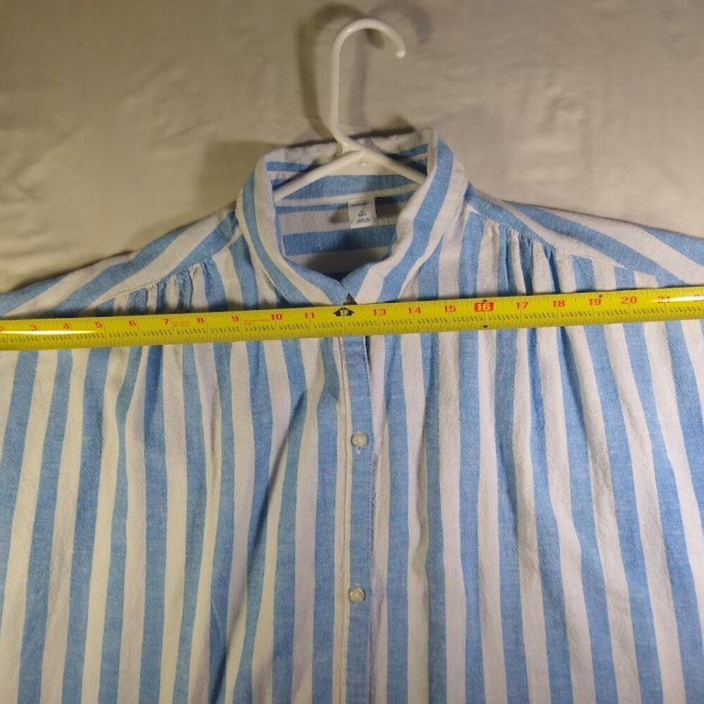 NWOT Old Navy L/tall  sky blue+white stripes short sleeve long dress - Picture 3 of 13